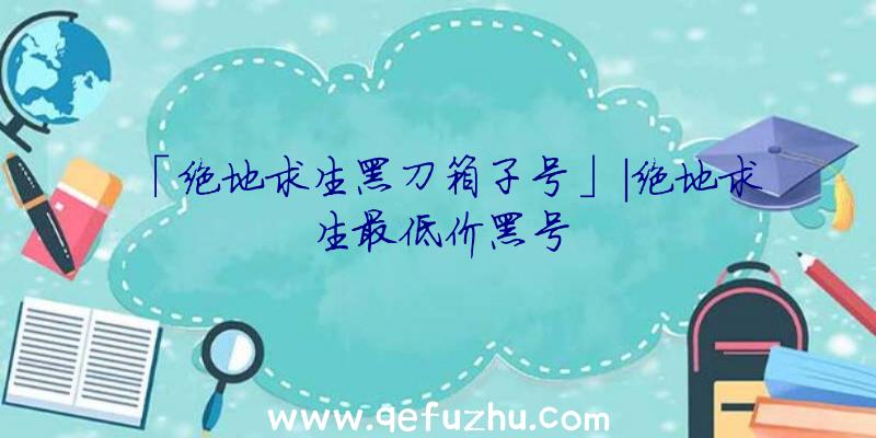 「绝地求生黑刀箱子号」|绝地求生最低价黑号